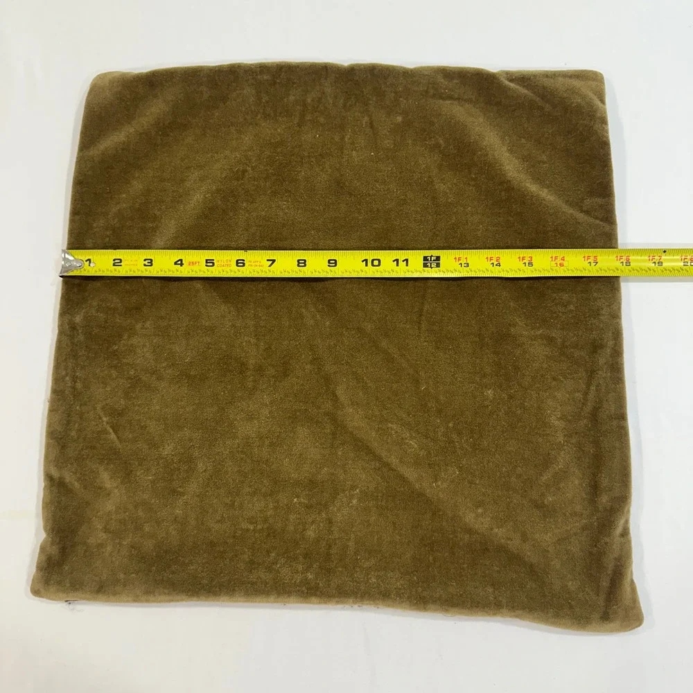 Pottery Barn Paisley Tapestry Pillow Cover 18x18 Wool Blend Olive Green Velvet